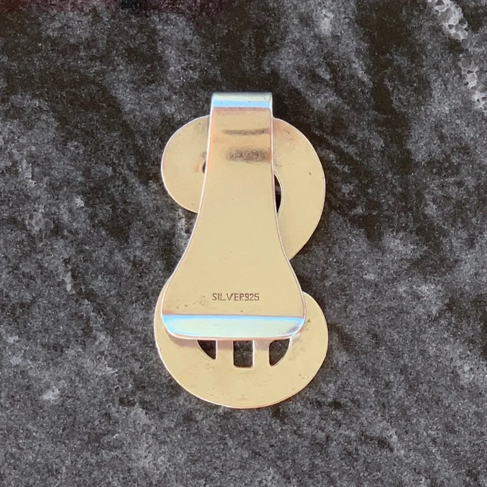 Dollar Sign Symbol Sterling Silver Money Clip, Vintage